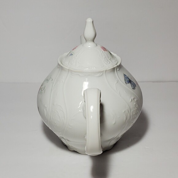 Bernadotte Teapot Czechoslovakia Butterfly Floral Vintage - Picture 10 of 11